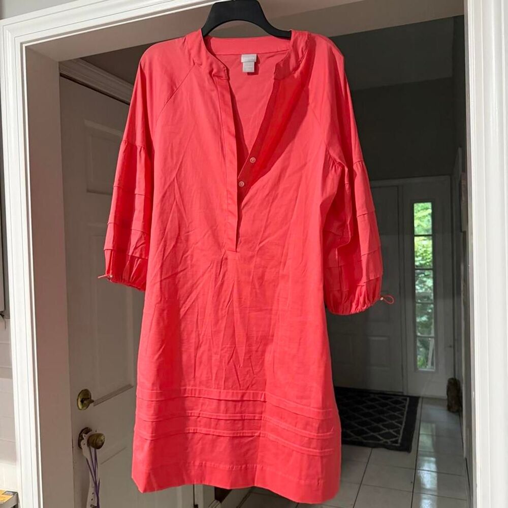 Chico-s Women's Pink and Orange Dress